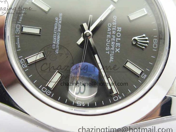 MiroTime 0204 DateJust Smooth Bezel SS Noob 1:1 Best Edition Gray Sticks Dial On Jubilee Bracelet A Packable 3505